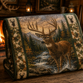 Whitetail Deer Quilt Blanket - Rustic Wildlife Blanket for Hunters, Nature Lovers & Cabin Decor