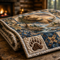 Grizzly Bear Quilt Blanket - Wildlife Forest Blanket for Nature Lovers, Rustic Cabin Decor & Outdoor Gift