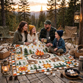 Camping Quilt Blanket - Cozy Campfire Blanket, Outdoor Adventure Gift & Rustic Cabin Home Decor