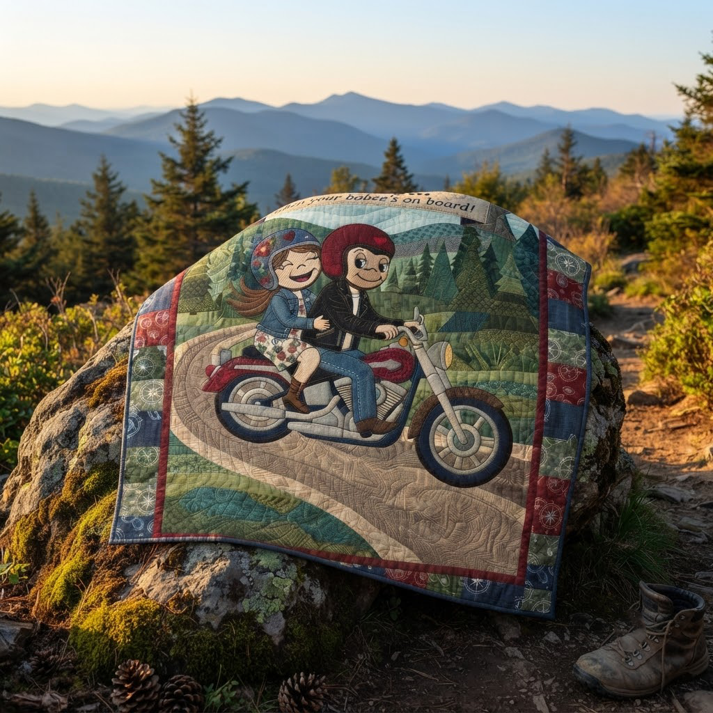 Love Is Biker Couple Quilt Blanket, Motorcycle Romance Throw, Sweet Couple Bedspread, Anniversary Gift For Him And Her, Cabin Decor